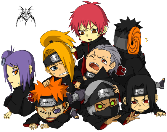 Akatsuki Png (black, gray, chocolate)