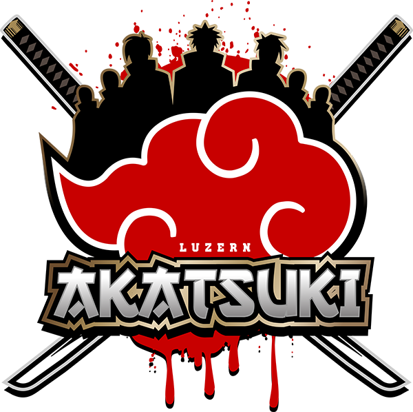 Akatsuki Word Png Image (black, red, silver, white)