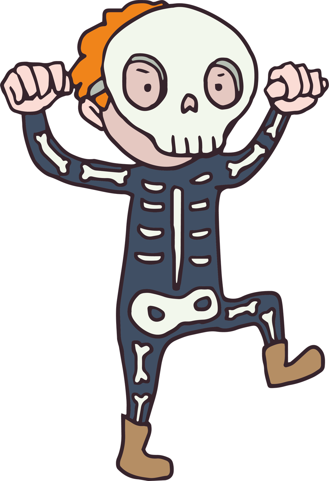 Skeleton Cartoon Png Isolated Pic (white, black, beige, indigo, gray)