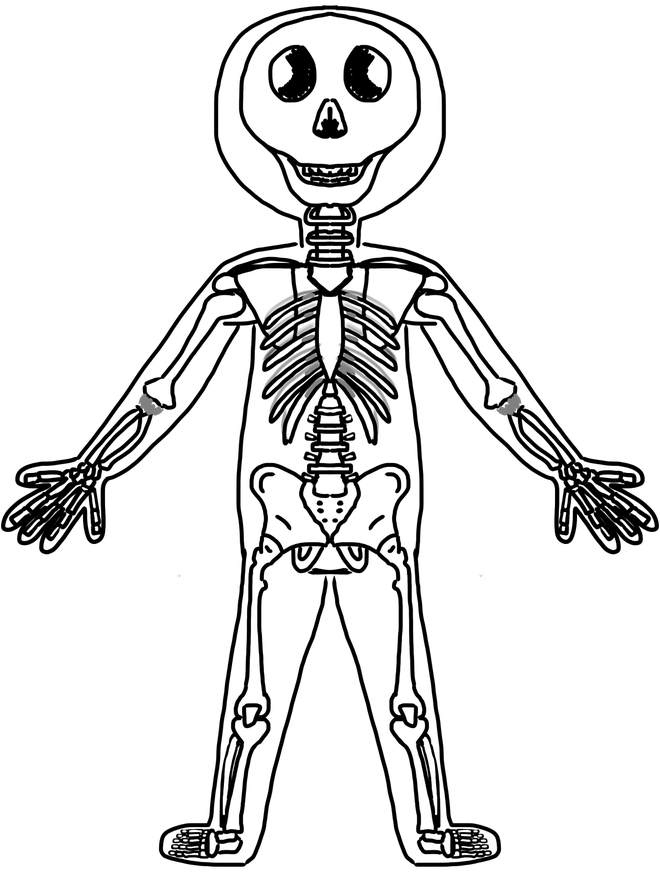 Skeleton Cartoon Png Photo (black, white, gray)