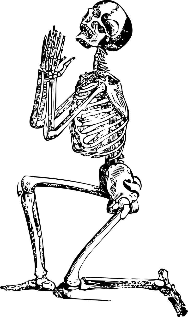 Skeleton Cartoon Png Picture (black, white)