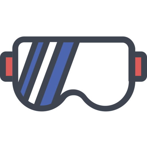 Ski Goggles Free Png Icon (white, black, indigo, gray)