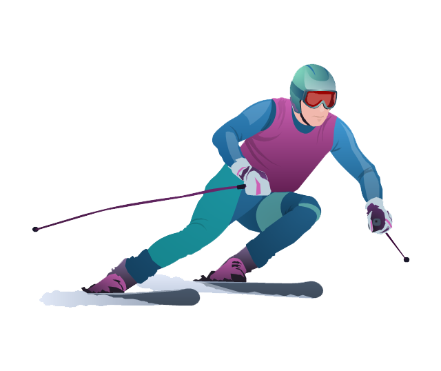 Skiing Png Clipart (purple, white, teal)