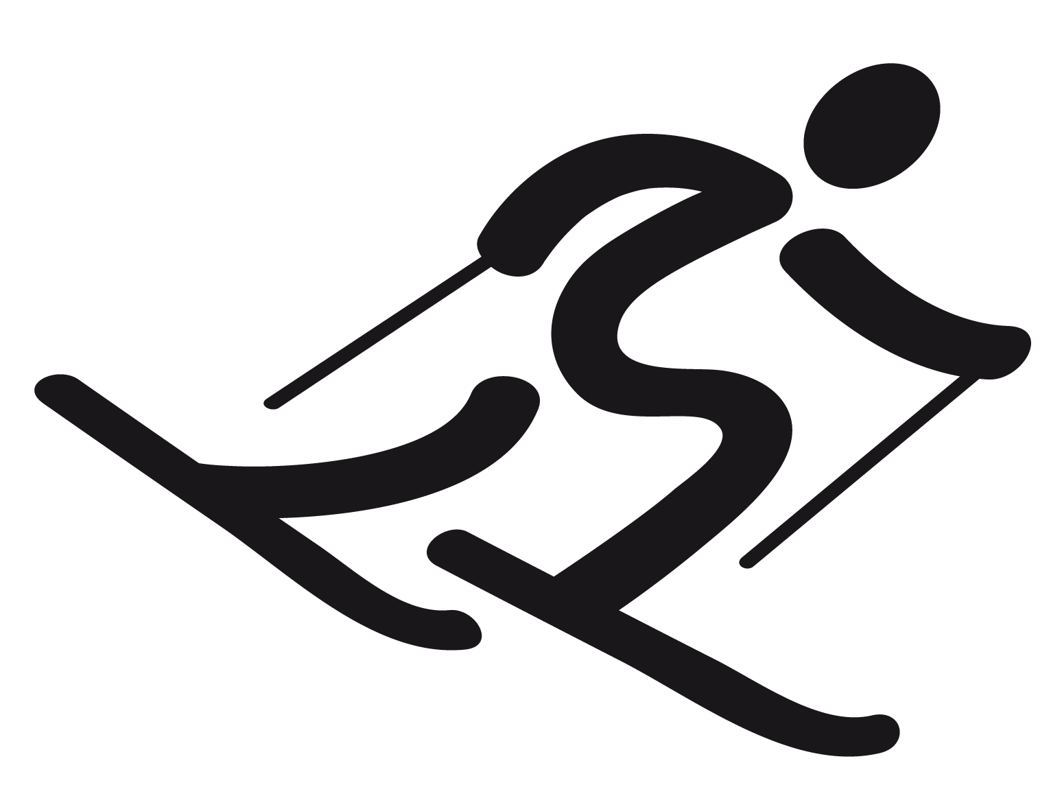 Skiing Png Image (black, white)