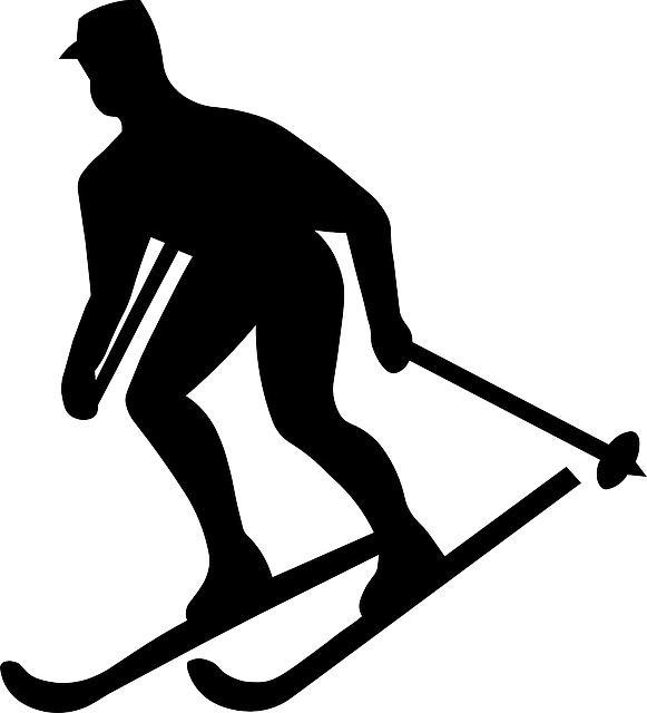 Skiing Transparent Png (black, white)