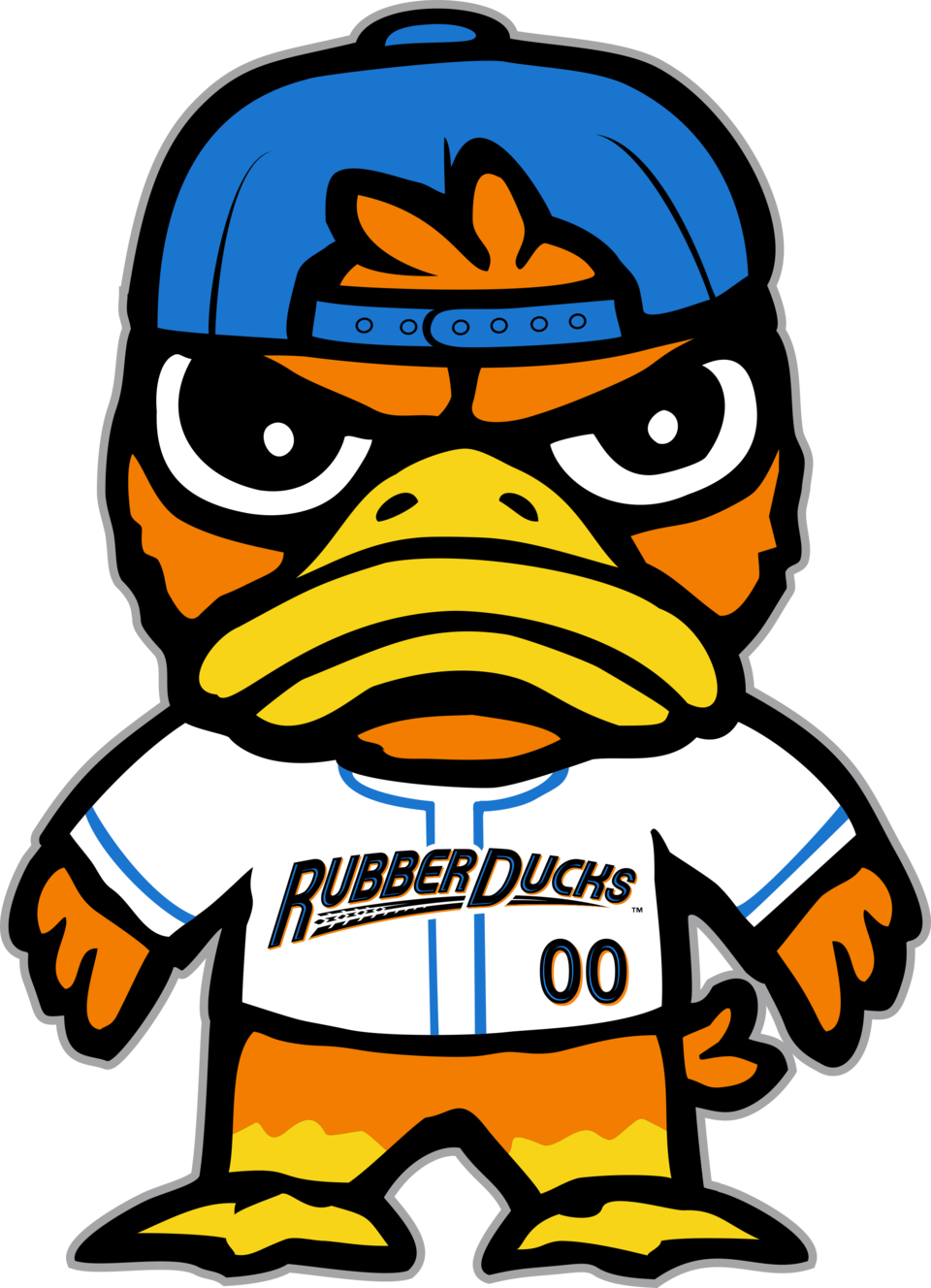 Akron Rubberducks Png (teal, white, black, gold, orange)