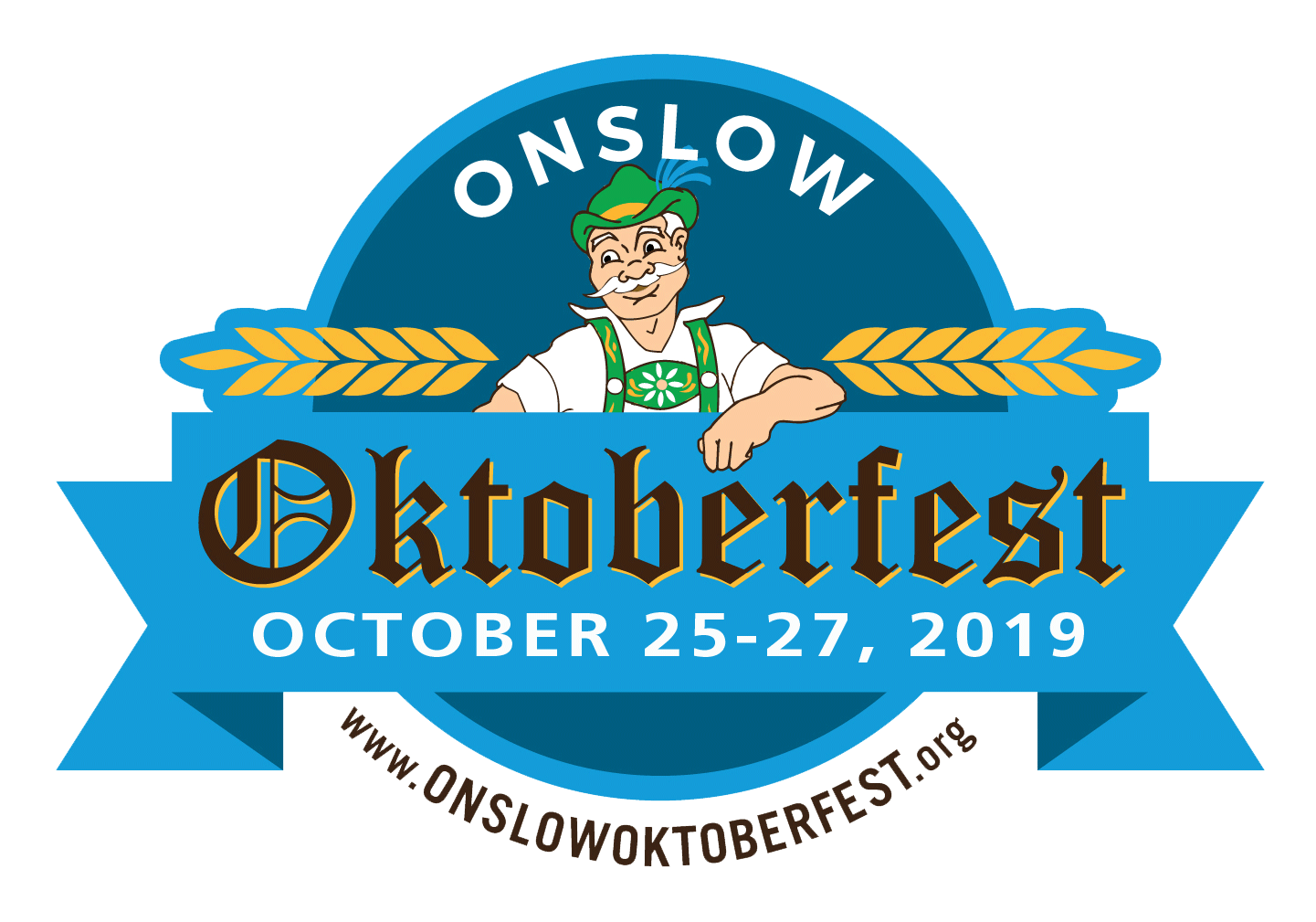 Oktoberfest Logo Transparent Background (white, silver, teal)