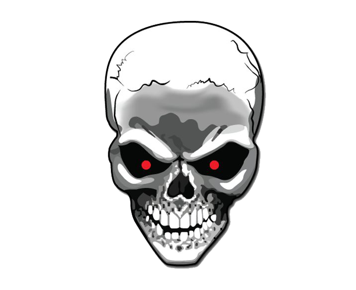 Skull Png File (black, silver, white, gray)