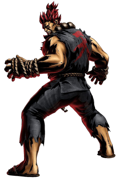 Akuma Street Fighter Transparent Background (black)