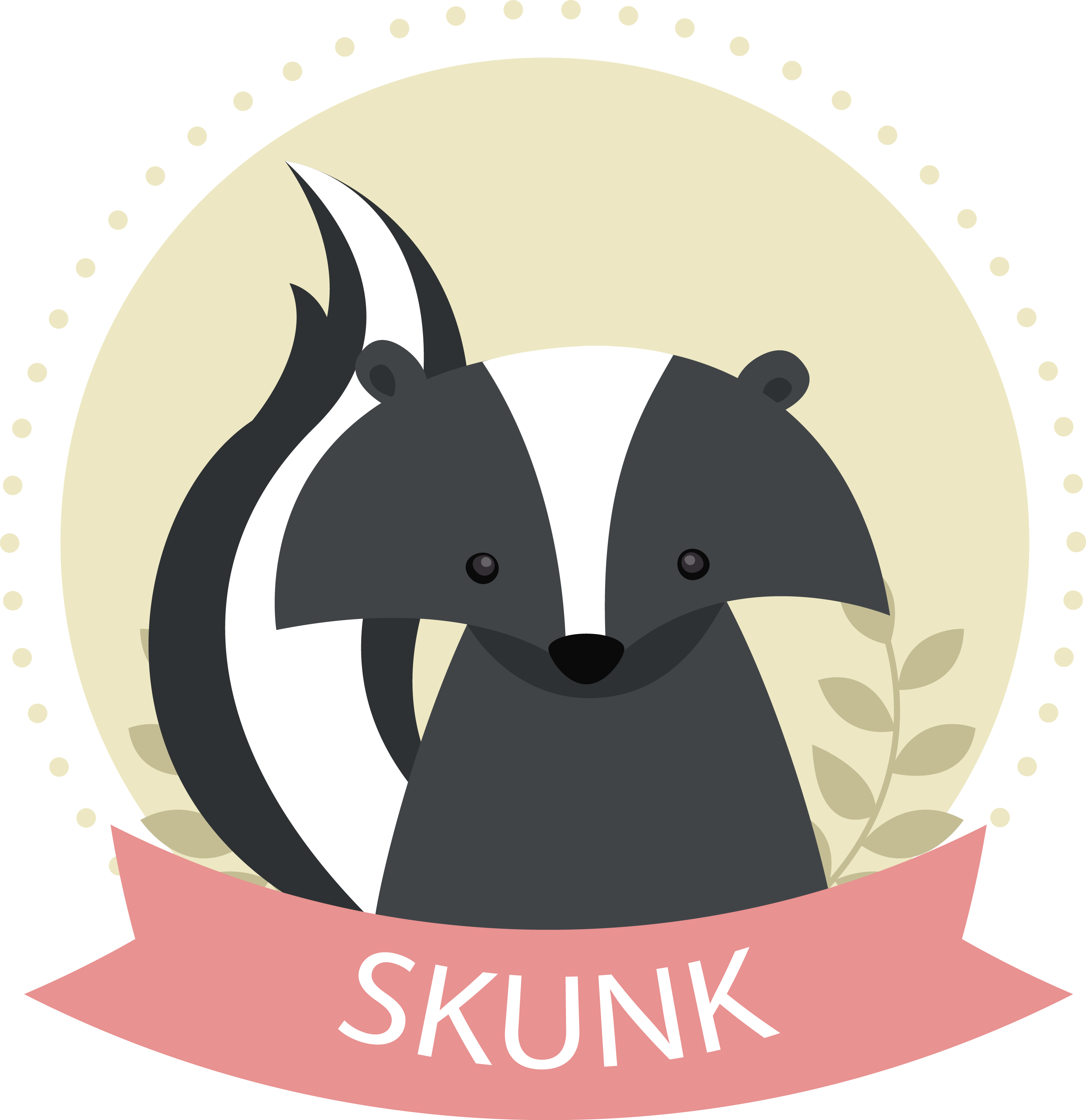 Skunk Png Isolated Free Download (white, beige, salmon, black, indigo)