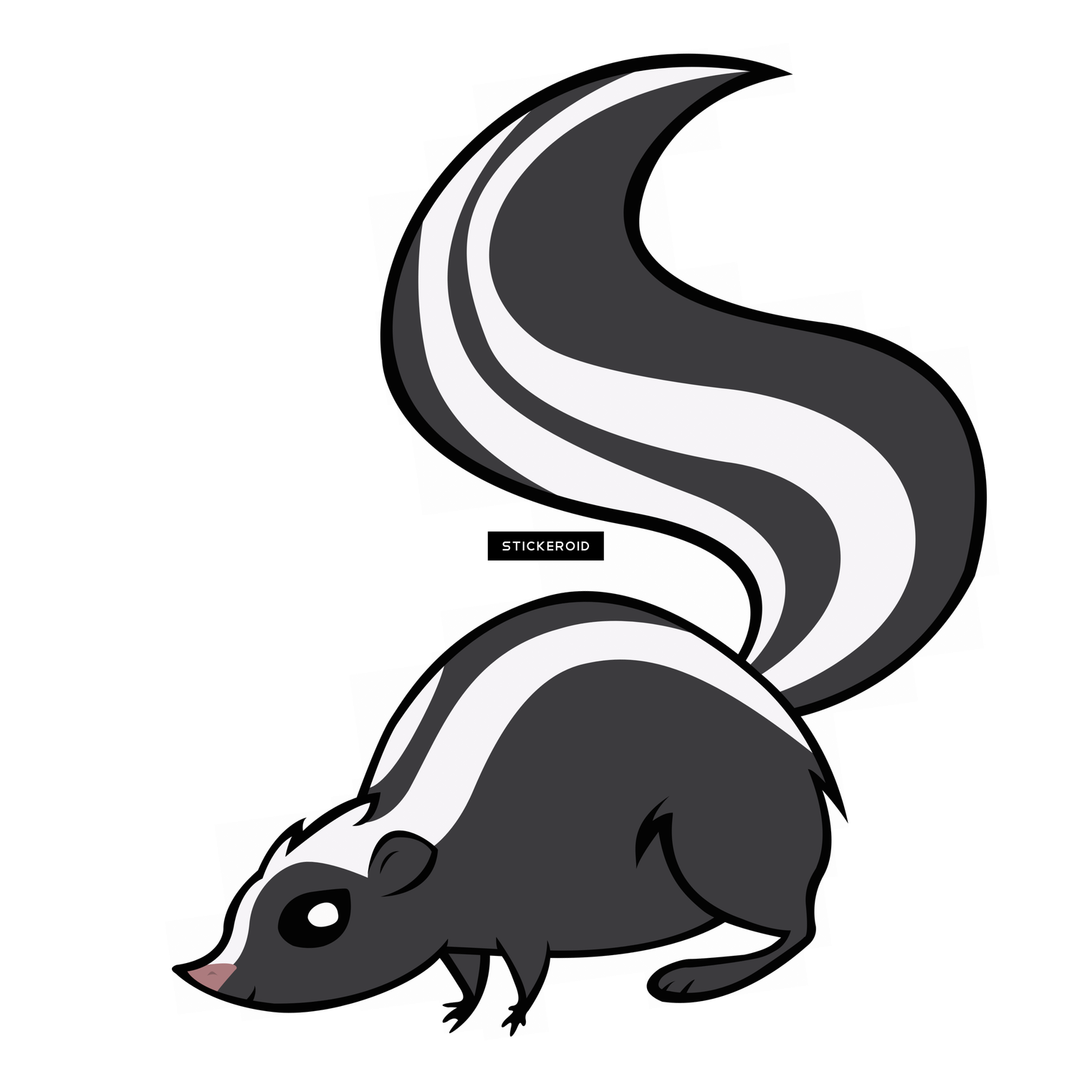 Skunk Png Isolated Transparent Image (black, indigo, white)