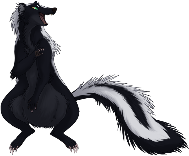 Skunk Png Transparent Image (black, lavender)