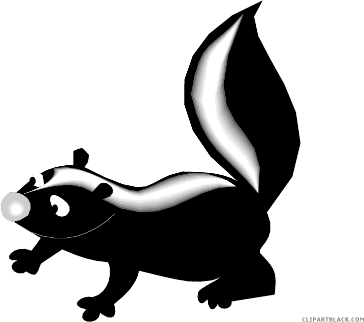 Skunks Png Isolated Photo (black, silver, lavender, white)