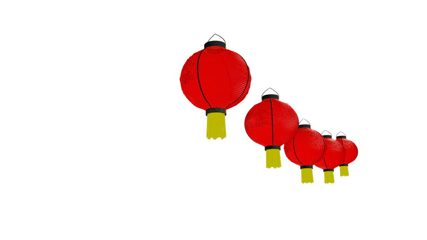 Sky Lantern Png Transparent (black, red, orange)