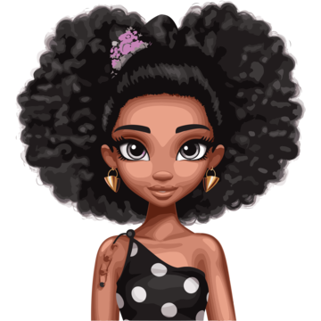 Black Barbie Png Cutout (black, salmon)