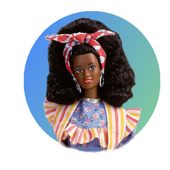 Black Barbie Png Pic (gray, white, silver)