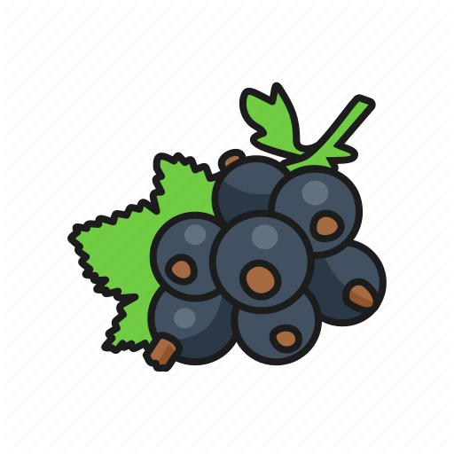 Black Currant Berries Clipart Png (black, gray, indigo)