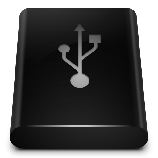 Black Drive Usb Free Png Icon Download (black)