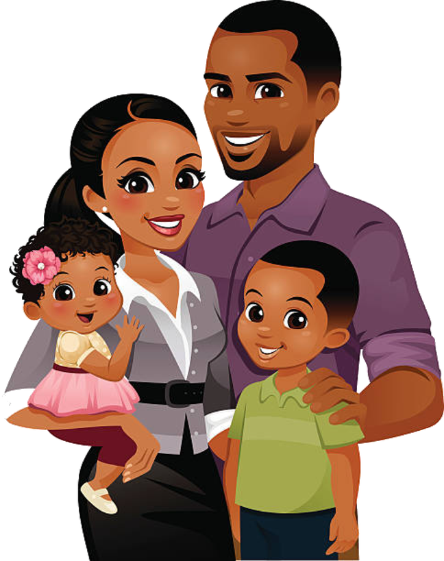 Black Family Png Pic (black, gray)