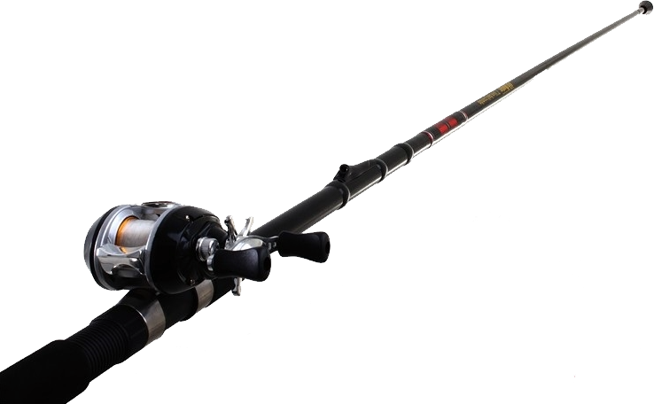 Black Fishing Pole Bass Png (black, white)