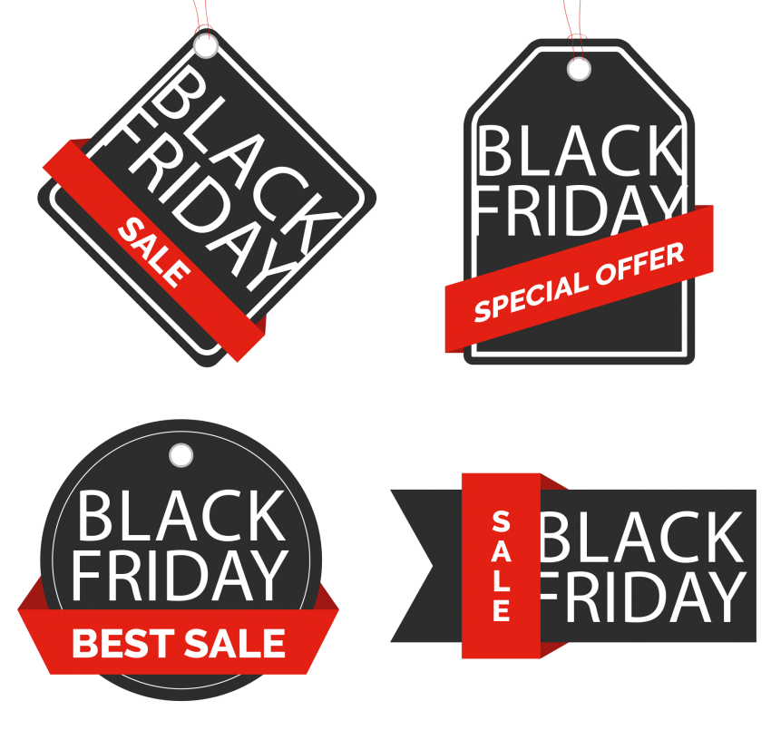 Black Friday Text Png Clipart (white, black, red)