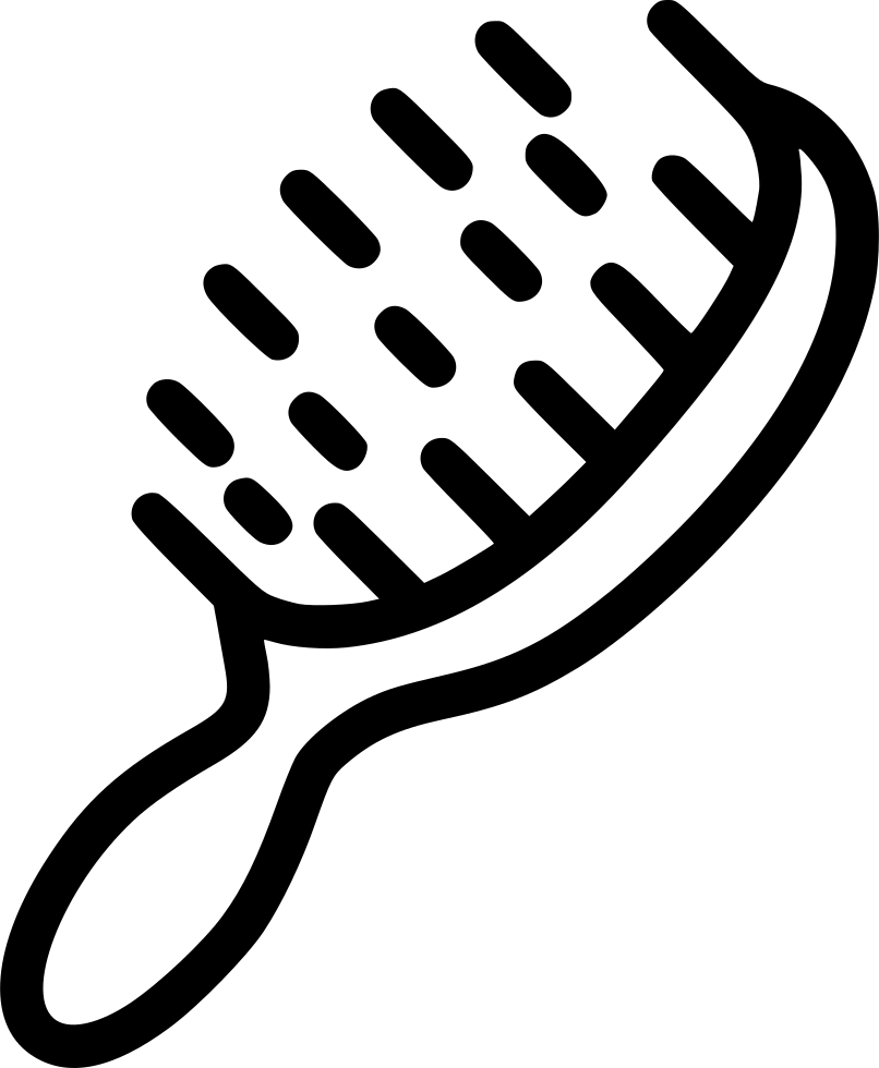 Black Hair Brush Png File (black, white)