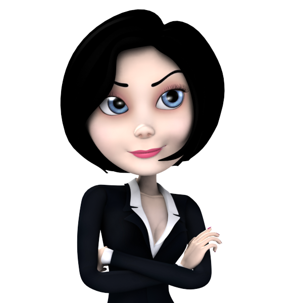 Black Hair Cartoon Character Female Png Photos (white, black)