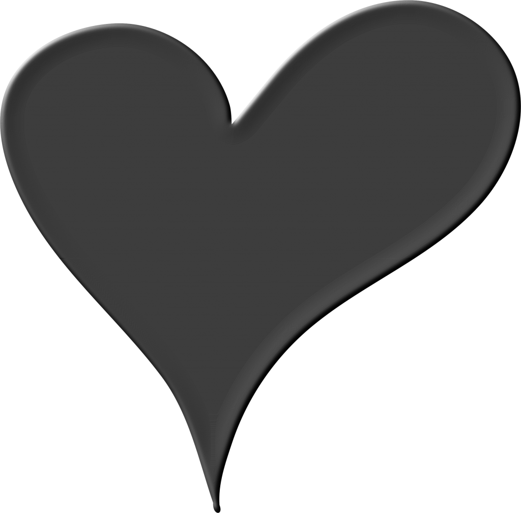 Black Heart Png Isolated Image (black, indigo)