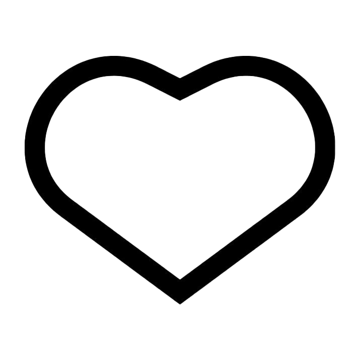 Black Heart Symbol Transparent (black, white, silver)