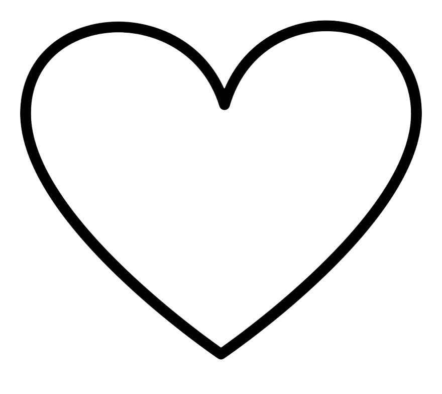 Black Heart Symbol (black, white)