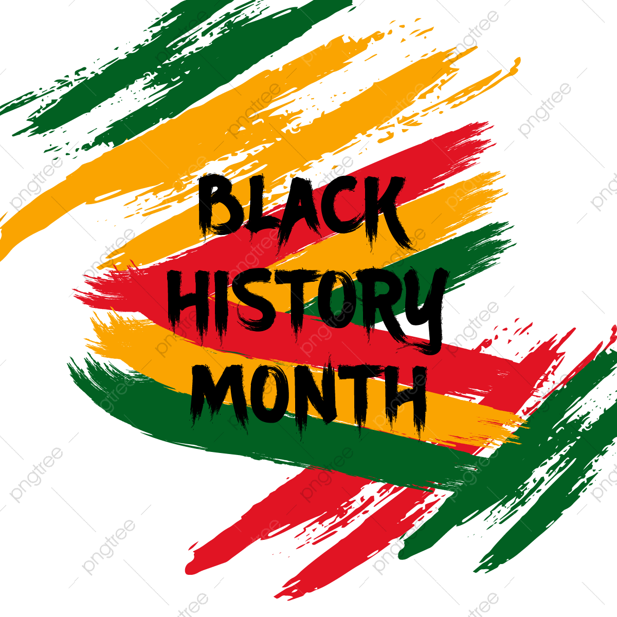 Black History Month Transparent (gray, orange, black, green, red)