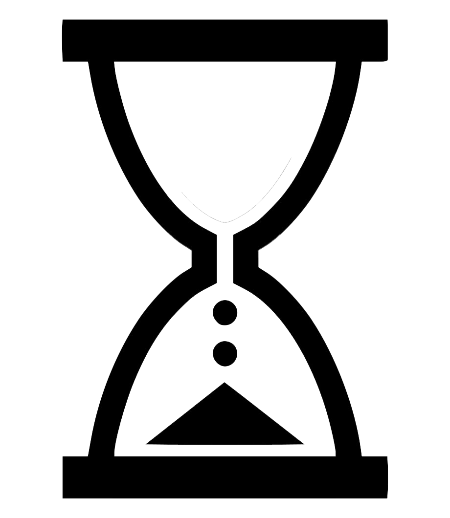 Black Hourglass Png (black, white, silver)