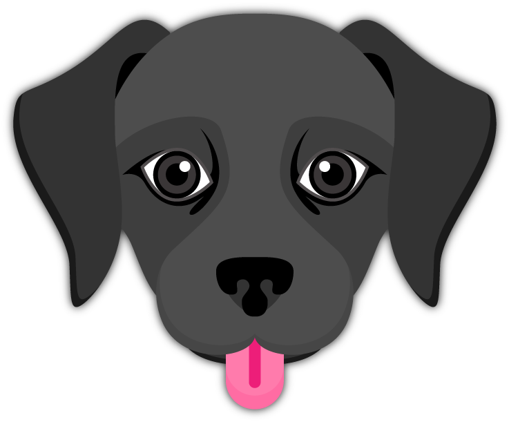 Black Labrador Dog Emoji Png (black, gray, indigo)