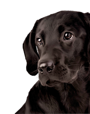 Black Labrador Dog Retriever Face Png (black)