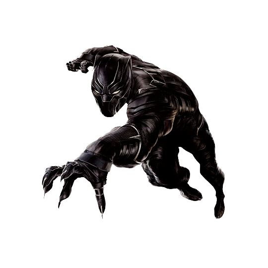 Black Panther Movie Png Isolated Clipart (white, black)