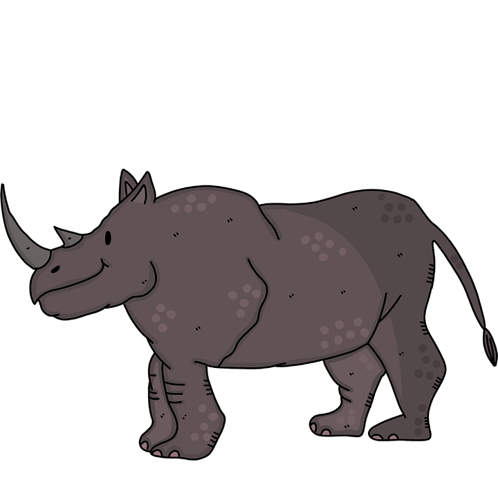 Black Rhinoceros Png Picture (black, gray)