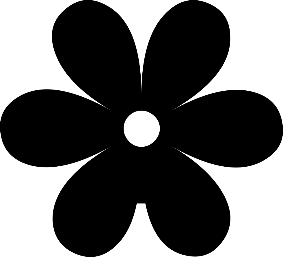 Black Single Flowers Silhouette Png (black, white)