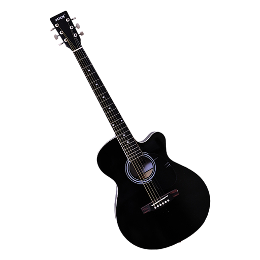 Black Vector Acoustic Guitar Transparent Png (black)