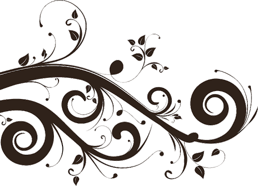 Black Vector Floral Swirl Png Transparent Image (black, gray)