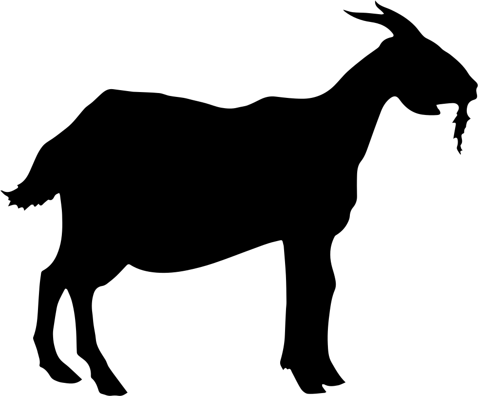 Black Vector Goat Png (black, silver, white)