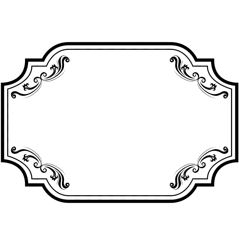 Black Vintage Frame Png Clipart (gray, white, black, lavender, silver)