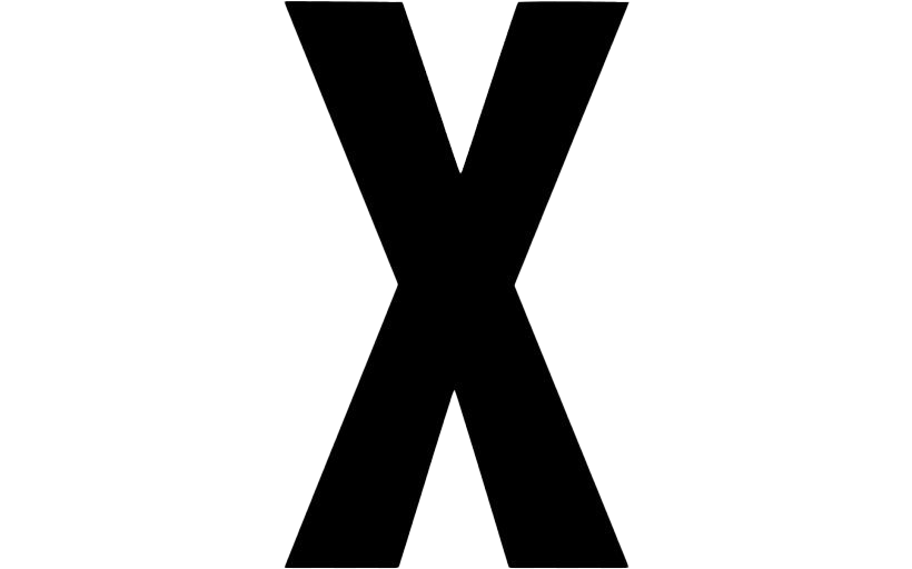 Black X Letter Png Picture (black, white)