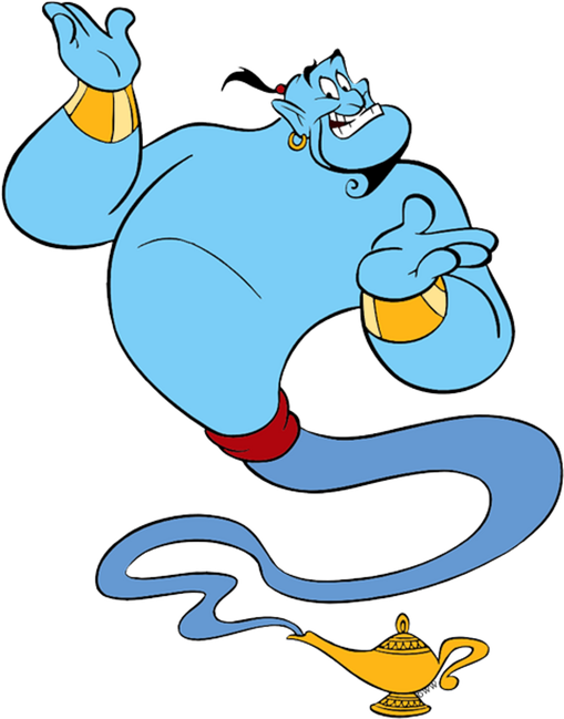 Aladdin Genie Png Photos (black, gray, silver, orange)