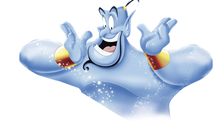 Aladdin Genie Transparent Background (black, silver, white)