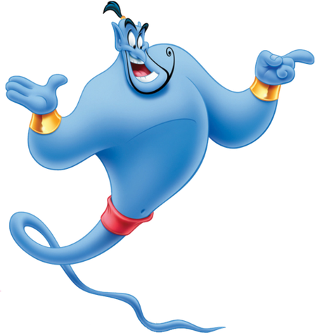 Aladdin Genie Transparent Png (black, gray, silver)