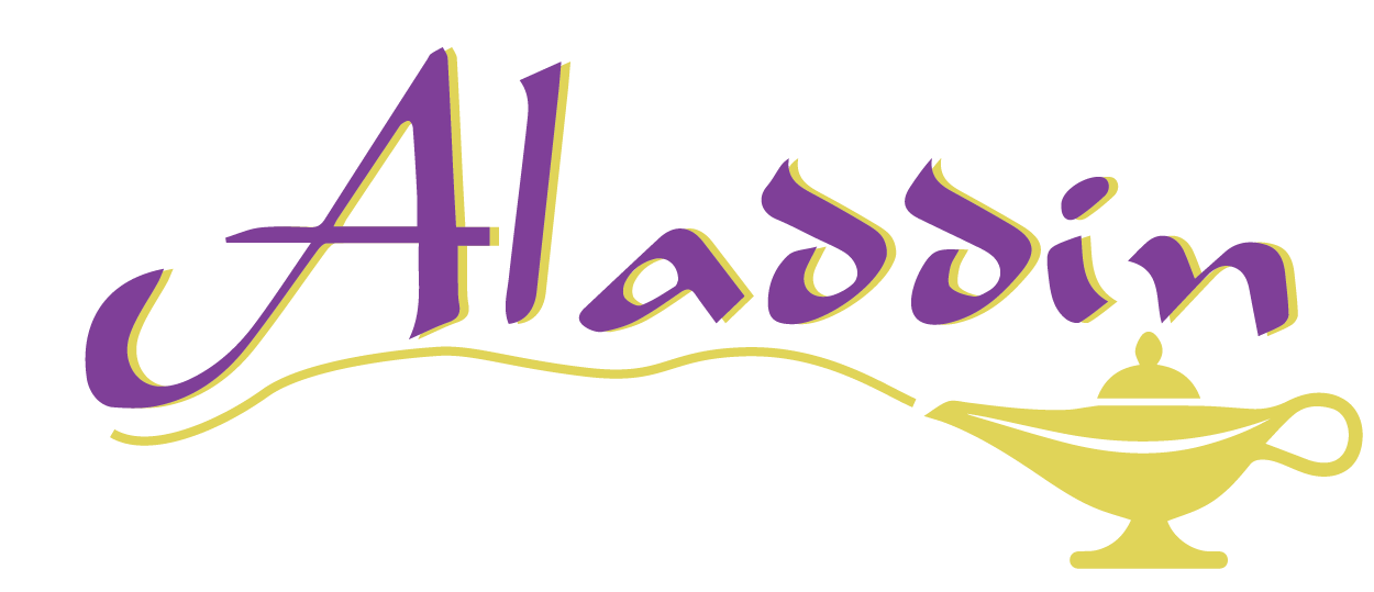 Aladdin Logo Png Transparent (salmon, purple, gold, beige, white)