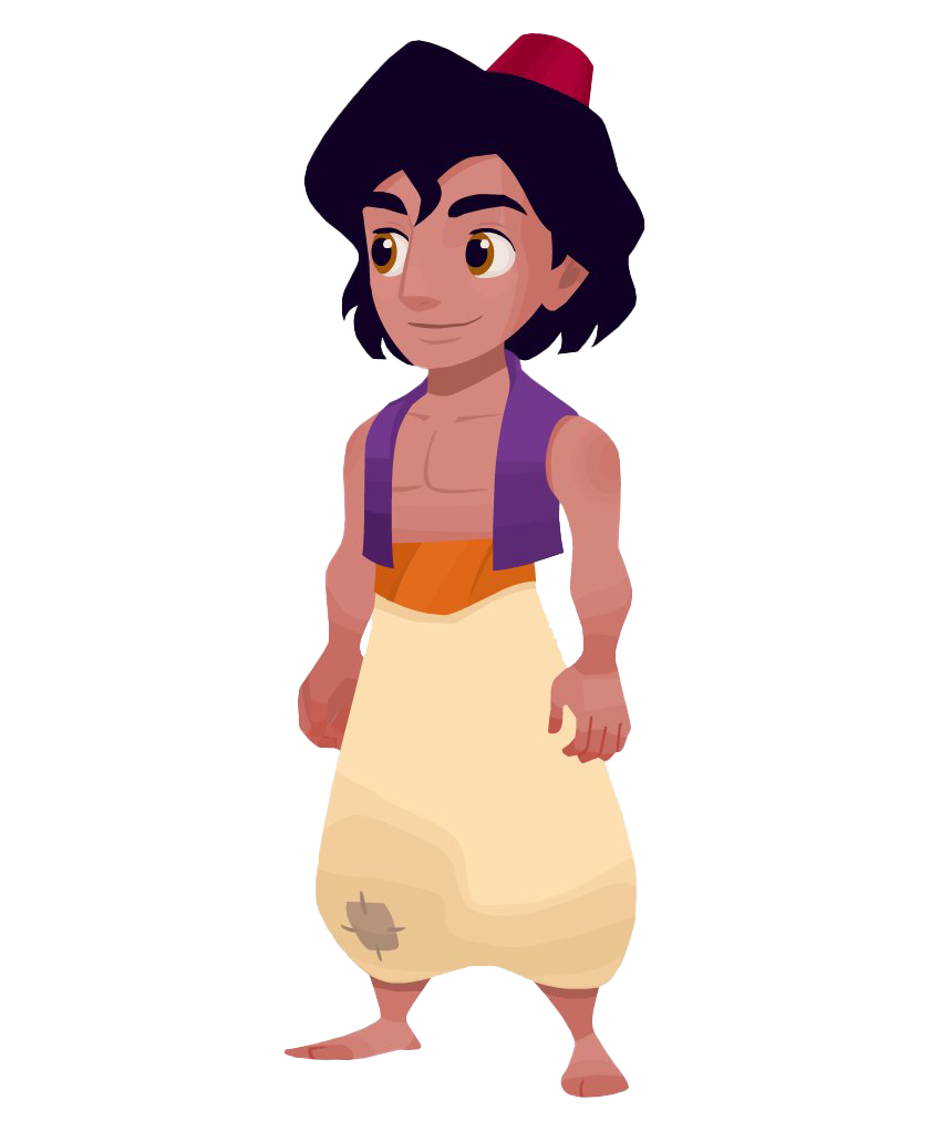 Aladdin Png High Quality Image (indigo, white, black, salmon, pink)