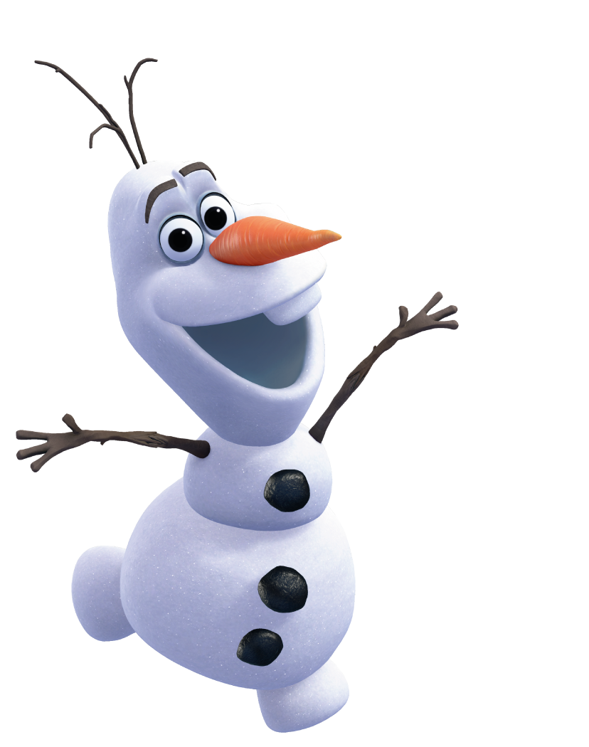 Olaf Png Clipart (black, white, silver)