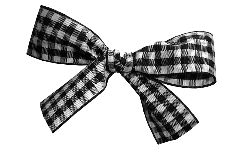 Plaid Ribbon Png Image (black, gray, indigo, white)