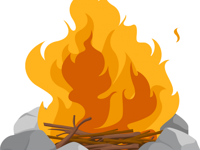 Flame Campfire Vector Png Image (black, gray, chocolate, orange)